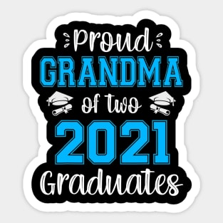 Funny Proud Grandma Of Two 2021 Graduates Senior 21 Gift Sticker